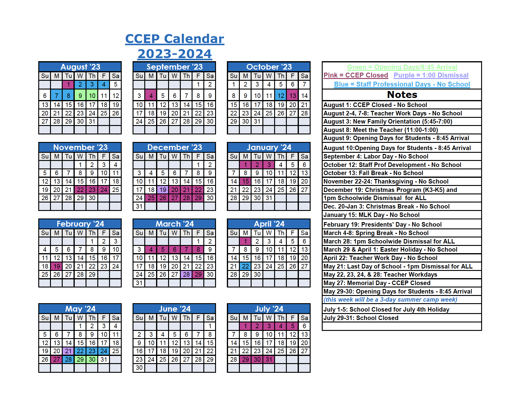 Christ Church | Calendar | Christ Church Episcopal Preschool